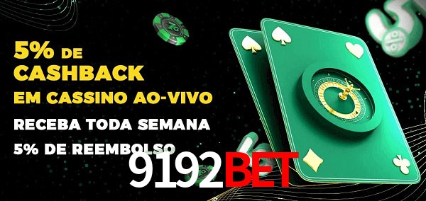 Promoções do cassino ao Vivo 9192bet